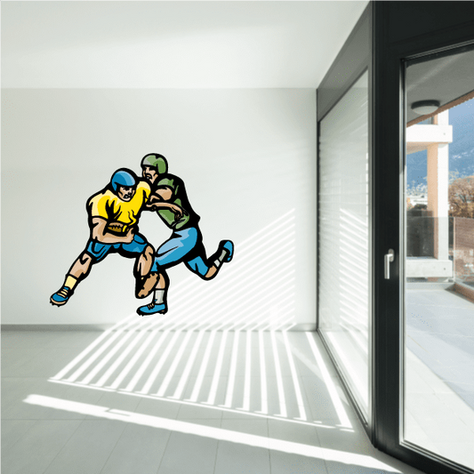Image of Football Player Wall Decal - Vinyl Sticker - Car Sticker - Die Cut Sticker - CDSCOLOR213