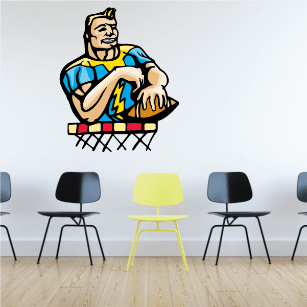 Image of Football Player Wall Decal - Vinyl Sticker - Car Sticker - Die Cut Sticker - CDSCOLOR216