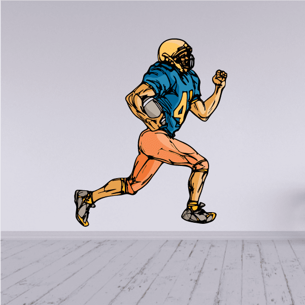 Image of Football Player Wall Decal - Vinyl Sticker - Car Sticker - Die Cut Sticker - CDSCOLOR218