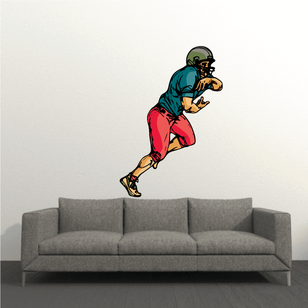 Image of Football Player Wall Decal - Vinyl Sticker - Car Sticker - Die Cut Sticker - CDSCOLOR219