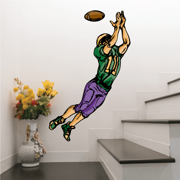 Image of Football Player Wall Decal - Vinyl Sticker - Car Sticker - Die Cut Sticker - CDSCOLOR221