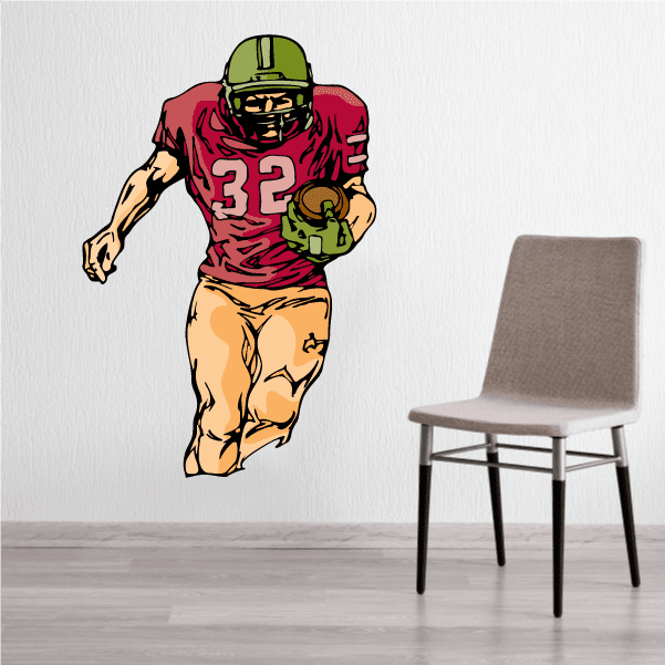 Image of Football Player Wall Decal - Vinyl Sticker - Car Sticker - Die Cut Sticker - CDSCOLOR223
