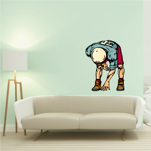 Image of Football Player Wall Decal - Vinyl Sticker - Car Sticker - Die Cut Sticker - CDSCOLOR226