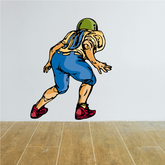 Image of Football Player Wall Decal - Vinyl Sticker - Car Sticker - Die Cut Sticker - CDSCOLOR227