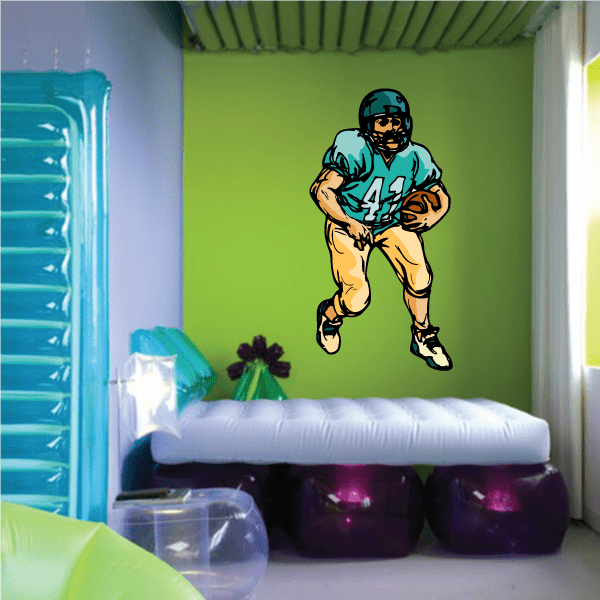 Image of Football Player Wall Decal - Vinyl Sticker - Car Sticker - Die Cut Sticker - CDSCOLOR229