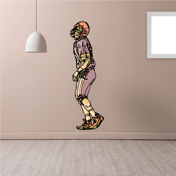 Image of Football Player Wall Decal - Vinyl Sticker - Car Sticker - Die Cut Sticker - CDSCOLOR233