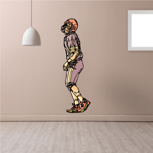 Image of Football Player Wall Decal - Vinyl Sticker - Car Sticker - Die Cut Sticker - CDSCOLOR233
