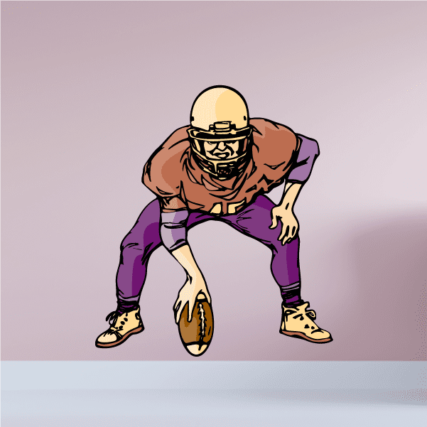 Image of Football Player Wall Decal - Vinyl Sticker - Car Sticker - Die Cut Sticker - CDSCOLOR237