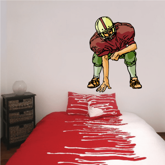 Image of Football Player Wall Decal - Vinyl Sticker - Car Sticker - Die Cut Sticker - CDSCOLOR241