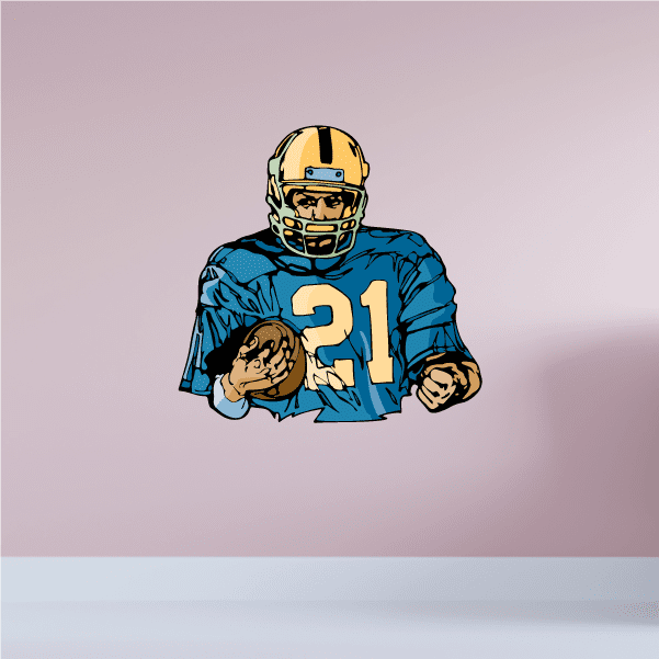 Image of Football Player Wall Decal - Vinyl Sticker - Car Sticker - Die Cut Sticker - CDSCOLOR244