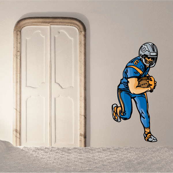 Image of Football Player Wall Decal - Vinyl Sticker - Car Sticker - Die Cut Sticker - CDSCOLOR249