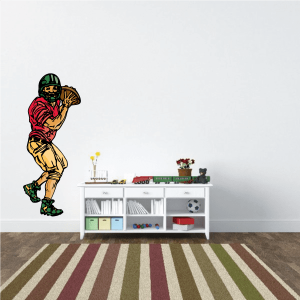 Image of Football Player Wall Decal - Vinyl Sticker - Car Sticker - Die Cut Sticker - CDSCOLOR254