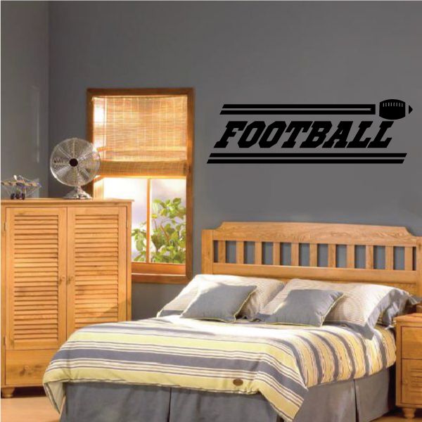 Football wall decal with bold FOOTBALL lettering and arrow stripes