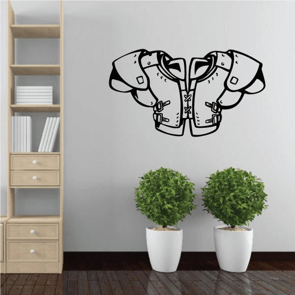 Image of Football Shoulder Pads Wall Decal - Vinyl Decal - Car Decal - CDS039