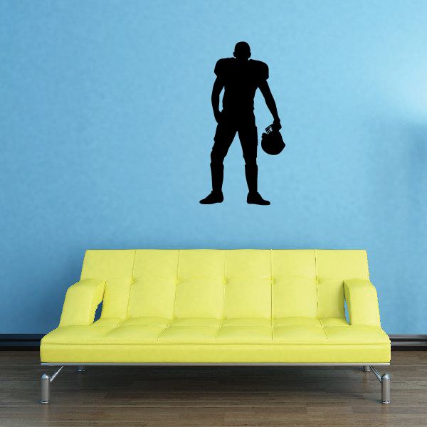 Football player wall decal silhouette in dark color