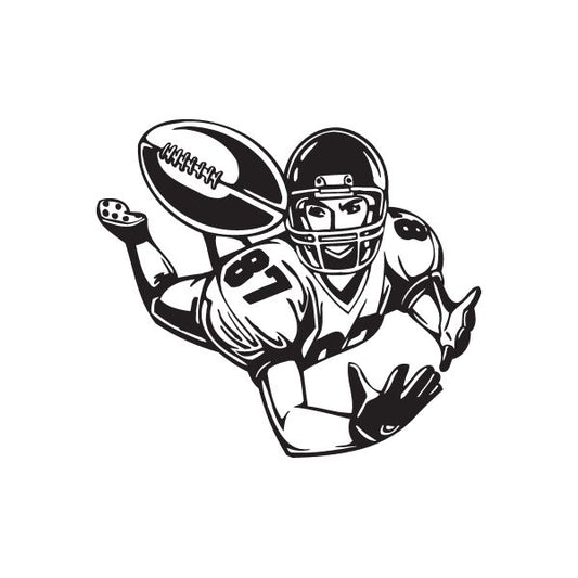 Image of Football Wall Decal - Vinyl Decal - Car Decal - DC 002