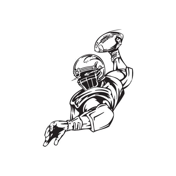 Black football player outline wall decal
