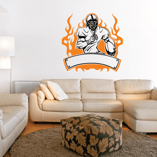 Image of Football Wall Decal - Vinyl Sticker - Car Sticker - Die Cut Sticker - SMcolor009
