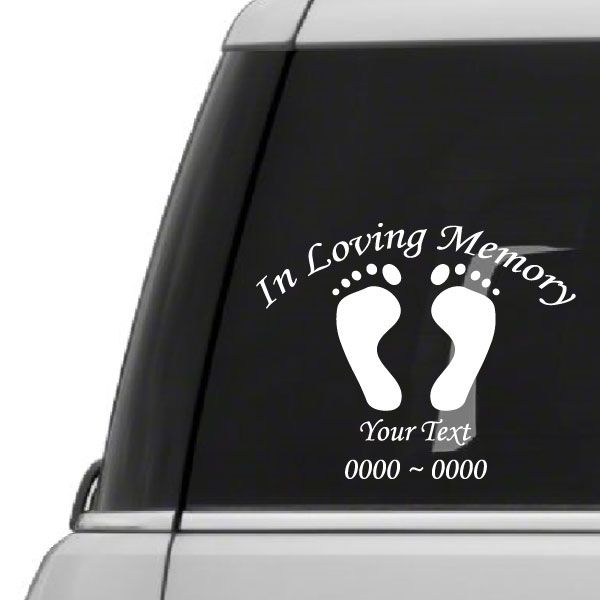 Image of Footprints Custom In Loving Memory Decal