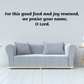 Religious wall decal with text: 'For this good food and joy renewed'.