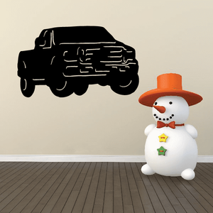 Black pickup truck decal silhouette