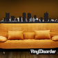 Fort Worth Texas skyline wall decal, dark city silhouette.