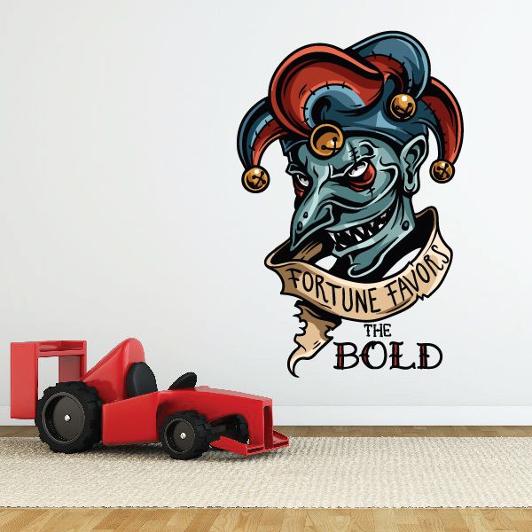 Image of Fortune Favors the Bold Jester Sticker