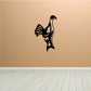 Black fowl looking decal sticker with bird silhouette, facing right