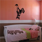Black bird watching decal with stylized figure holding binoculars