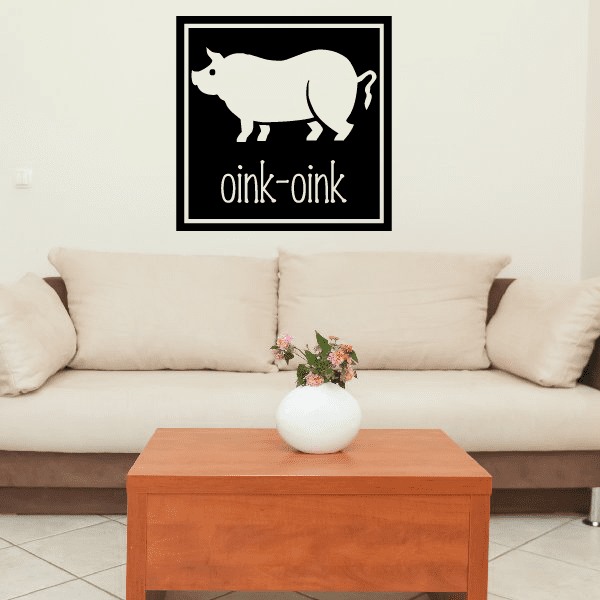 Image of Framed Design Pig Oink-Oink Decal