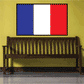 France flag sticker with vertical blue, white, and red stripes in rectangle