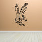 Frayed eagle decal, black distressed winged bird silhouette with talons
