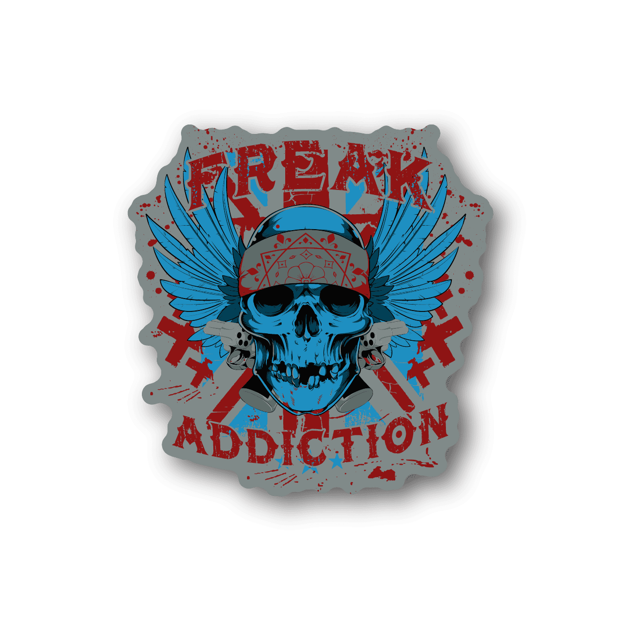 Image of Freak Addiction Skull Sticker