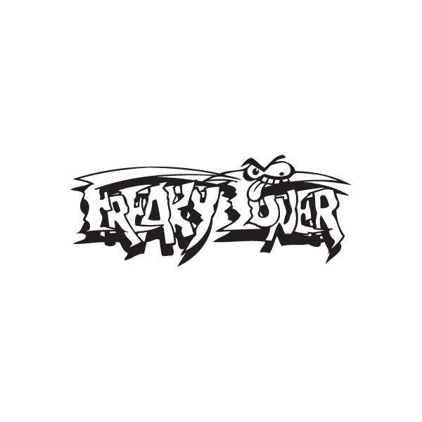 Black graphic wall decal with stylized horror lettering and eye