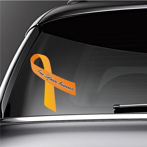 Free Program Sticker Free Software Awareness Ribbon Vinyl Sticker – Vinyl Disorder