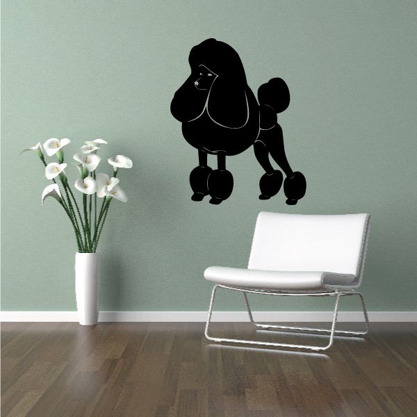Black poodle silhouette wall decal