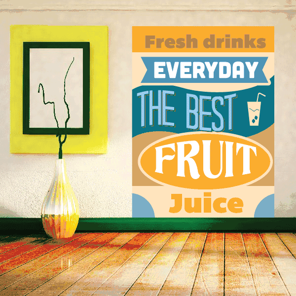 Image of Fresh Drinks Everyday The Best Fruit Juice Sticker