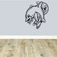 Kids dolphin and moon wall decal, black line illustration