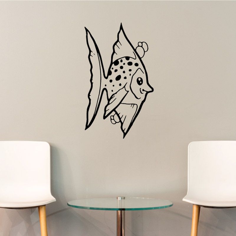 Image of Friendly Spotted Angel Fish Looking Decal