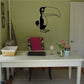 Friendly toucan wall decal with cartoon bird, black outline, perched feet.