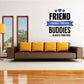 Friends Forever wall decal with FRIEND BUDDIES text and two blue hearts