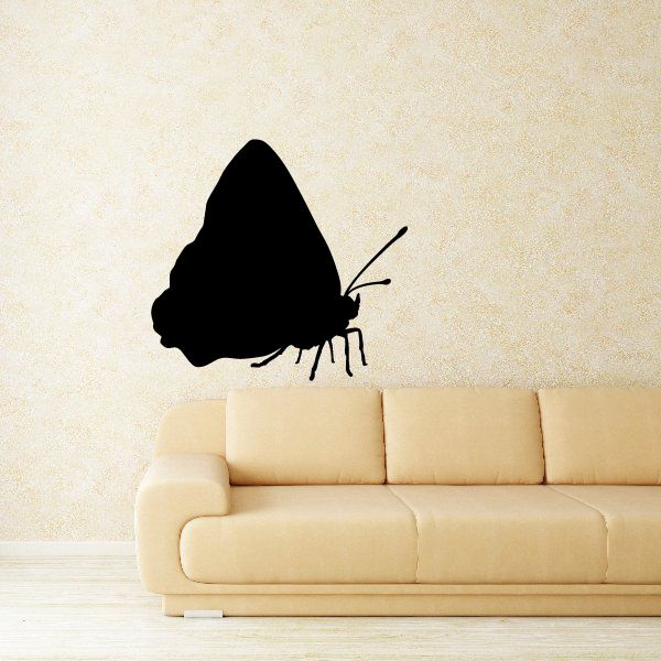 Image of Front Facing Grounded Butterfly Silhoutte Decal