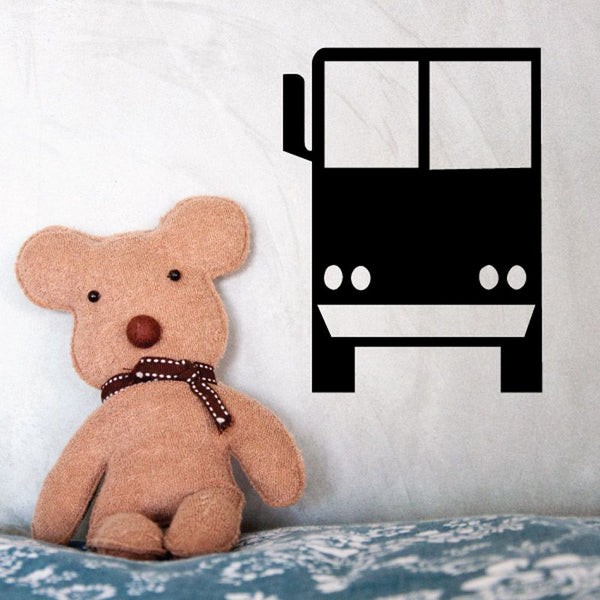 Vinyl truck wall decal, black front grille and headlights graphic