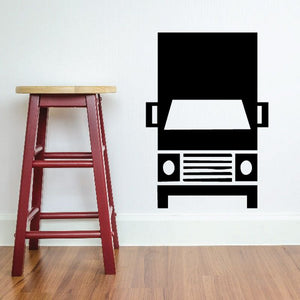 Front truck vinyl wall decal, black front truck graphic