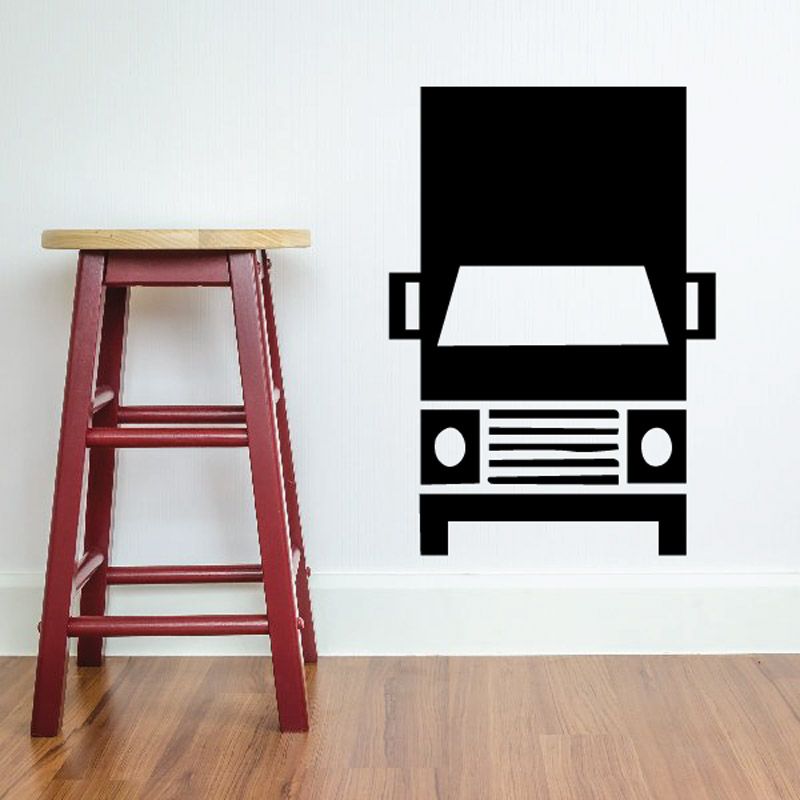 Front truck vinyl wall decal, black front truck graphic