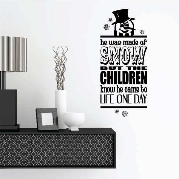 Image of Frosty the Snowman Quote Decal