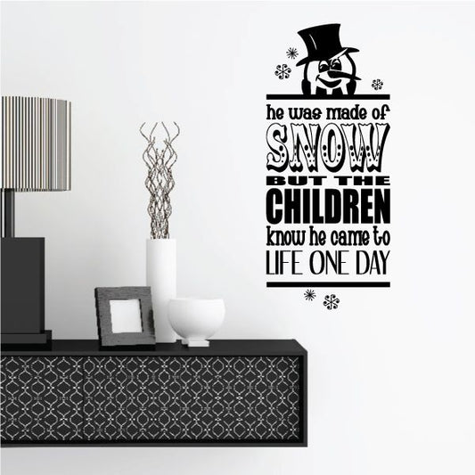 Image of Frosty the Snowman Quote Decal