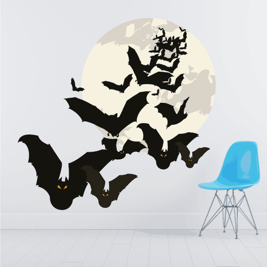 Image of Full moon with Bats Wall Sticker