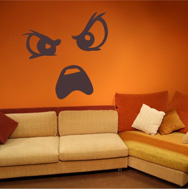 Image of Furious Face Expression Wall Decal - Vinyl Decal - Car Decal - Idcolor059