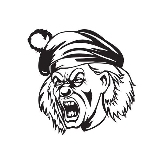 Image of Furious Golf Hat Clown Head Decal